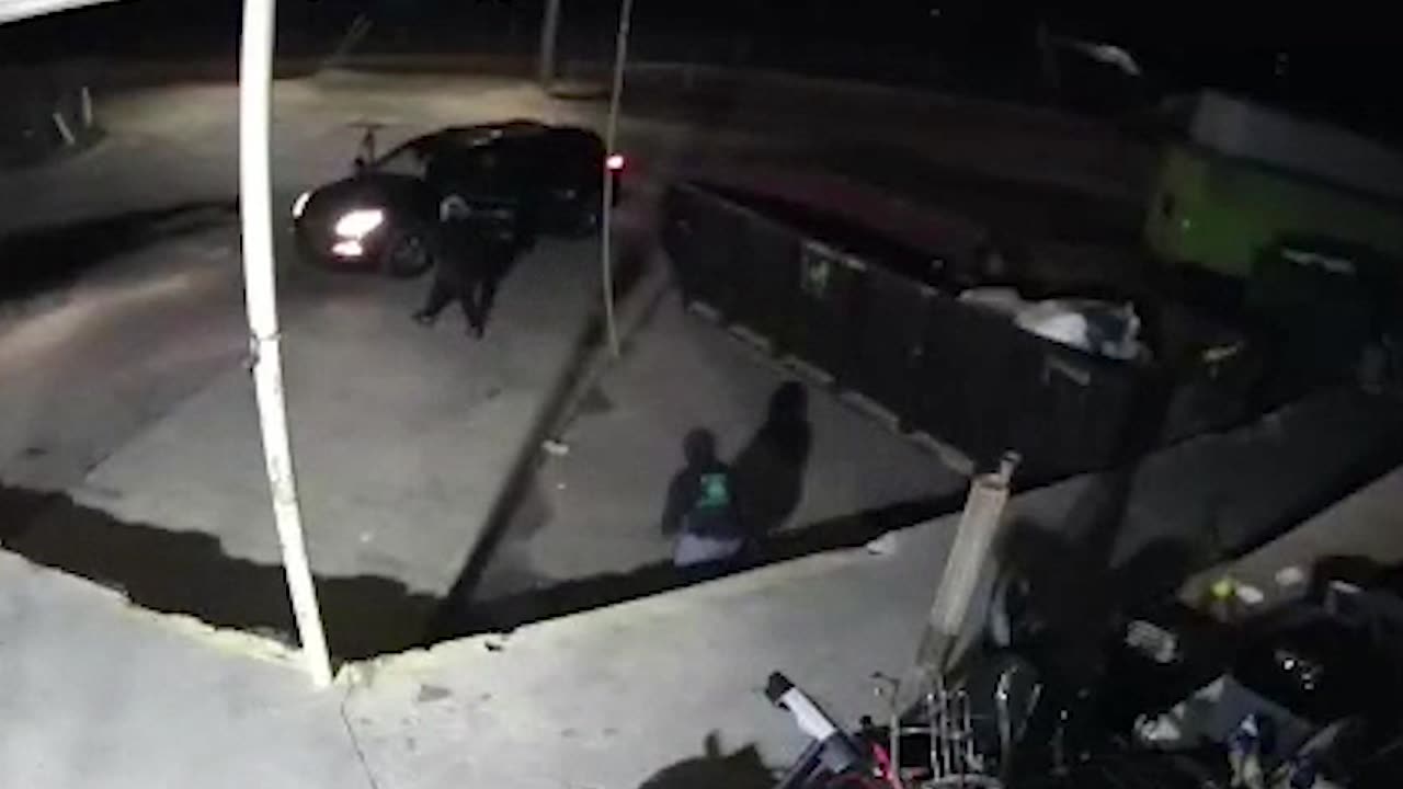 Monitored outdoor property at night